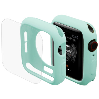 ENKAY Hat-Prince 2 in 1 TPU Semi-clad Protective Shell + 3D Full Screen PET Curved Heat Bending HD Screen Protector for Apple Watch Series 5 & 4 44mm(Green) - Watch Cases by ENKAY | Online Shopping UK | buy2fix