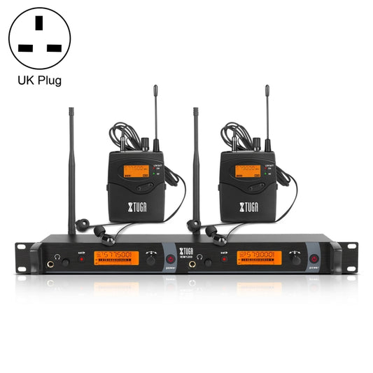 XTUGA IEM1200 Wireless Transmitter 2 Bodypack Stage Singer In-Ear Monitor System (UK Plug) - Microphone by XTUGA | Online Shopping UK | buy2fix