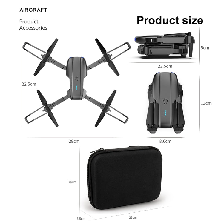 E99 Max 2.4G WiFi Foldable RC Drone Quadcopter Toy(Black) - RC Aircrafts by buy2fix | Online Shopping UK | buy2fix