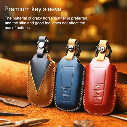 For Toyota Car Cowhide Leather Key Protective Cover Key Case, Two Keys Version (Black) - Car Key Cases by buy2fix | Online Shopping UK | buy2fix