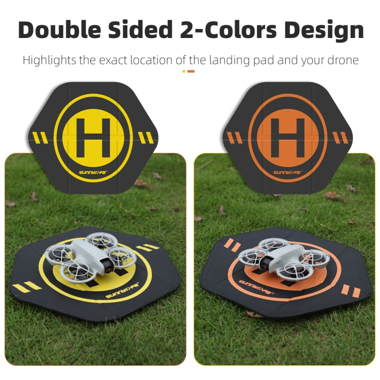 Sunnylife Drone Landing Pad 35cm Fast-Fold Double-Sided Leather Waterproof Helipad for DJI Neo / Avata 2 / Mini 4 Pro (Yellow+Orange) - Other by Sunnylife | Online Shopping UK | buy2fix