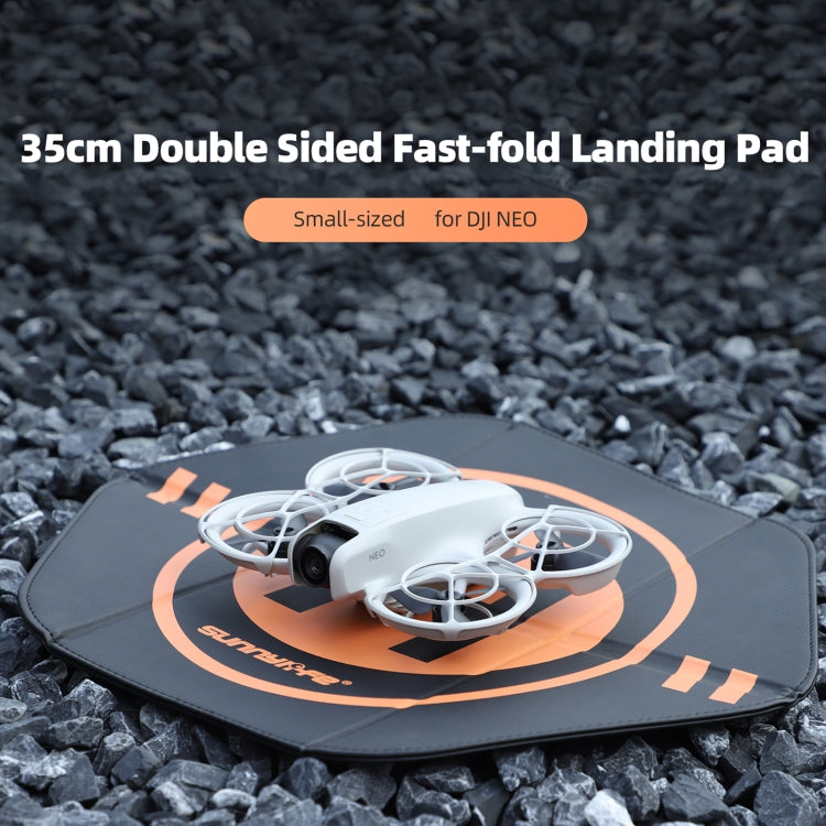 Sunnylife Drone Landing Pad 35cm Fast-Fold Double-Sided Leather Waterproof Helipad for DJI Neo / Avata 2 / Mini 4 Pro (Yellow+Orange) - Other by Sunnylife | Online Shopping UK | buy2fix