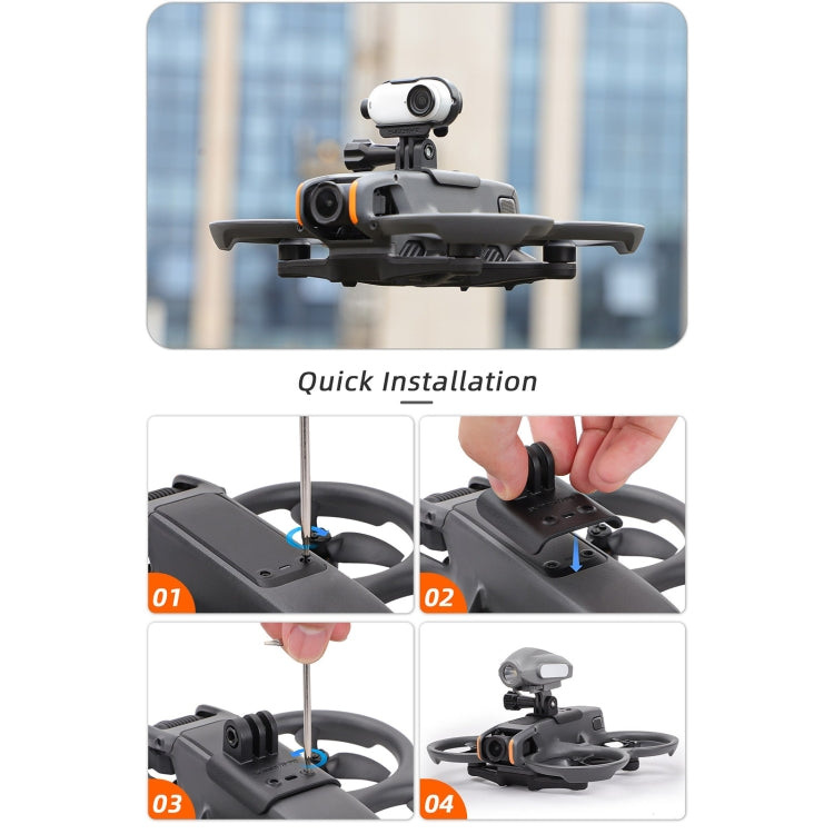 For DJI Avata 2 Sunnylife Action Camera Holder Mount Drone Light Bracket (Black) - Mount & Holder by Sunnylife | Online Shopping UK | buy2fix