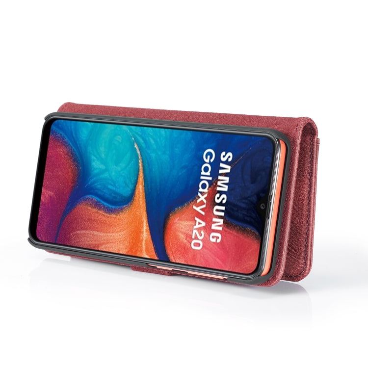 For Galaxy A20 & A30 & M10s DG.MING Crazy Horse Texture Flip Detachable Magnetic Leather Case with Holder & Card Slots & Wallet(Red) - Galaxy Phone Cases by DG.MING | Online Shopping UK | buy2fix