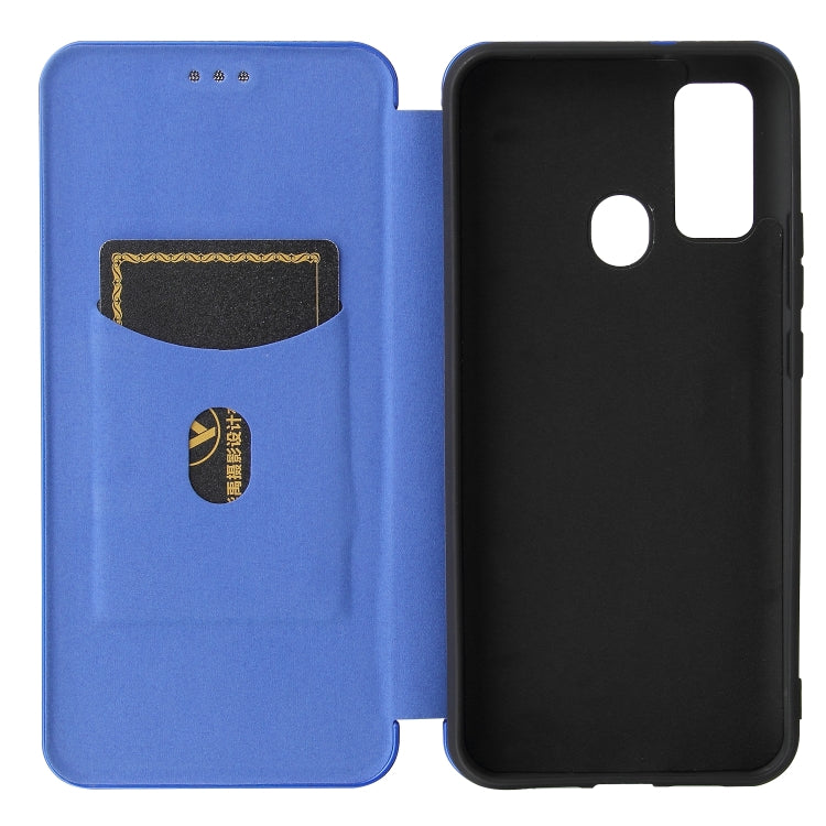 For DOOGEE N30 Carbon Fiber Texture Horizontal Flip TPU + PC + PU Leather Case with Card Slot(Blue) - More Brand by buy2fix | Online Shopping UK | buy2fix