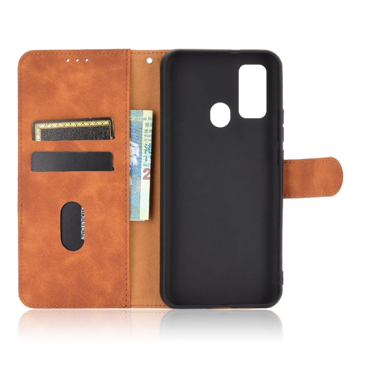 For DOOGEE N30 Solid Color Skin Feel Magnetic Buckle Horizontal Flip Calf Texture PU Leather Case with Holder & Card Slots & Wallet(Brown) - More Brand by buy2fix | Online Shopping UK | buy2fix