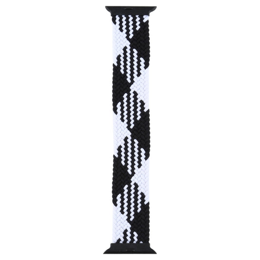 Plastic Buckle Mixed Color Nylon Braided Single Loop Watch Band For Apple Watch Ultra 49mm&Watch Ultra 2 49mm / Series 9&8&7 45mm / SE 3&SE 2&6&SE&5&4 44mm / 3&2&1 42mm, Size:XL(Checkered Black White) - Watch Bands by buy2fix | Online Shopping UK | buy2fix