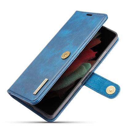 For Samsung Galaxy S21 Ultra 5G DG.MING Crazy Horse Texture Flip Detachable Magnetic Leather Case with Holder & Card Slots & Wallet(Blue) - Galaxy S21 Ultra 5G Cases by DG.MING | Online Shopping UK | buy2fix