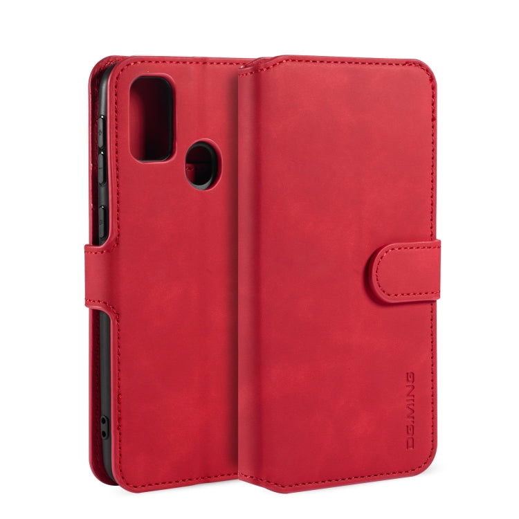 For Galaxy M30s DG.MING Retro Oil Side Horizontal Flip Case with Holder & Card Slots & Wallet(Red) - Galaxy Phone Cases by DG.MING | Online Shopping UK | buy2fix