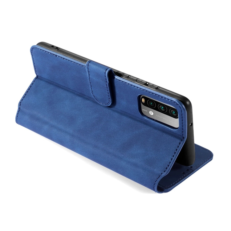 For Xiaomi Redmi Note 9 4G DG.MING Retro Oil Side Horizontal Flip Leather Case with Holder & Card Slots & Wallet(Blue) - Xiaomi Cases by DG.MING | Online Shopping UK | buy2fix