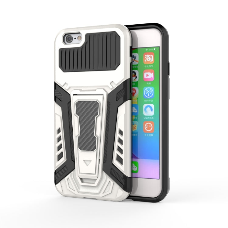 War Chariot Series Armor All-inclusive Shockproof PC + TPU Protective Case with Invisible Holder For iPhone 6(White) - More iPhone Cases by buy2fix | Online Shopping UK | buy2fix