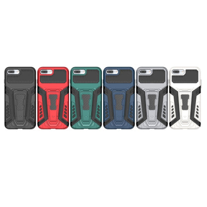 War Chariot Series Armor All-inclusive Shockproof PC + TPU Protective Case with Invisible Holder For iPhone 8 Plus / 7 Plus(Red) - More iPhone Cases by buy2fix | Online Shopping UK | buy2fix