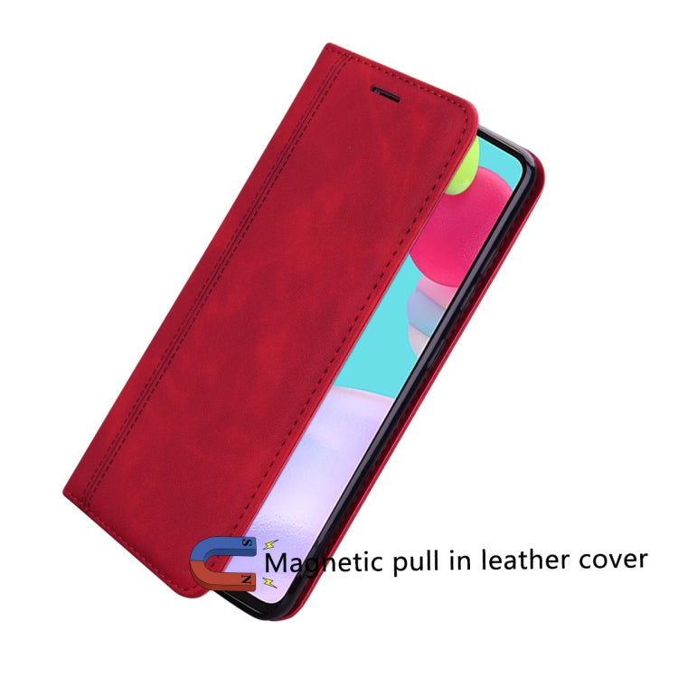 For Huawei P smart 2021 Frosted Business Magnetic Horizontal Flip PU Leather Case with Holder & Card Slot & Lanyard(Red) - Huawei Cases by AutSpace | Online Shopping UK | buy2fix