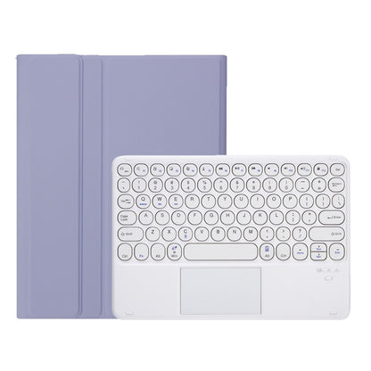 YT102B-A Detachable Candy Color Skin Feel Texture Round Keycap Bluetooth Keyboard Leather Case with Touch Control For iPad 10.2 2020 & 2019 / Air 2019 / Pro 10.5 inch(Purple) - Universal by buy2fix | Online Shopping UK | buy2fix