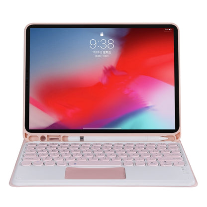 YT11B-A 2021 Detachable Candy Color Skin Texture Round Keycap Bluetooth Keyboard Leather Tablet Case with Touch Control & Pen Slot & Stand For iPad Pro 11 (2021)(Pink) - For iPad Pro by buy2fix | Online Shopping UK | buy2fix