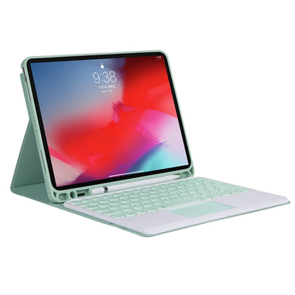 YT11B-A 2021 Detachable Candy Color Skin Texture Round Keycap Bluetooth Keyboard Leather Tablet Case with Touch Control & Pen Slot & Stand For iPad Pro 11 (2021)(Light Green) - For iPad Pro by buy2fix | Online Shopping UK | buy2fix