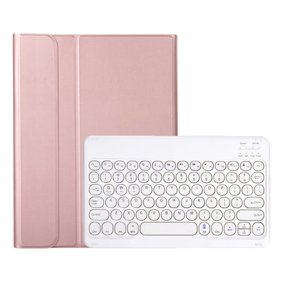 YA11B 2021 Detachable Lambskin Texture Round Keycap Bluetooth Keyboard Leather Tablet Case with Pen Slot & Stand For iPad Pro 11 (2021)(Rose Gold) - For iPad Pro by buy2fix | Online Shopping UK | buy2fix