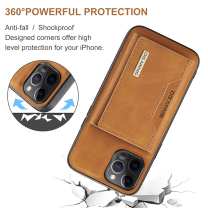 For iPhone 12 Pro Max DG.MING M2 Series 3-Fold Multi Card Bag + Magnetic Back Cover Shockproof Case with Wallet & Holder Function(Brown) - iPhone 12 Pro Max Cases by DG.MING | Online Shopping UK | buy2fix