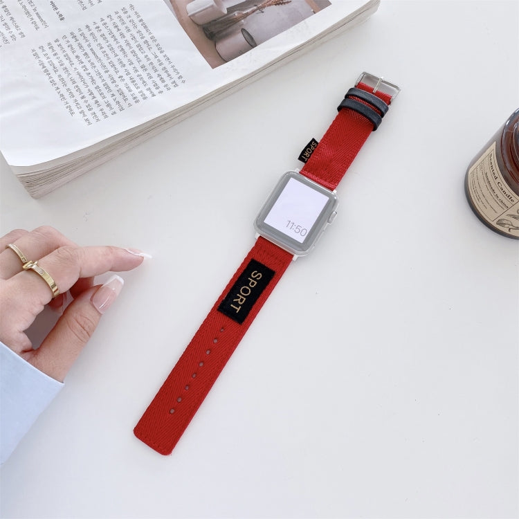 Nylon Watch Band For Apple Watch Ultra 49mm&Watch Ultra 2 49mm / Series 9&8&7 45mm / SE 3&SE 2&6&SE&5&4 44mm / 3&2&1 42mm(Red) - Watch Bands by buy2fix | Online Shopping UK | buy2fix