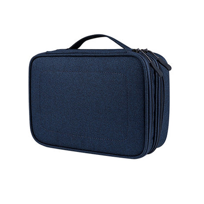 SM02S Double-layer Multifunctional Digital Accessory Storage Bag(Navy Blue) - Digital Storage Bag by buy2fix | Online Shopping UK | buy2fix