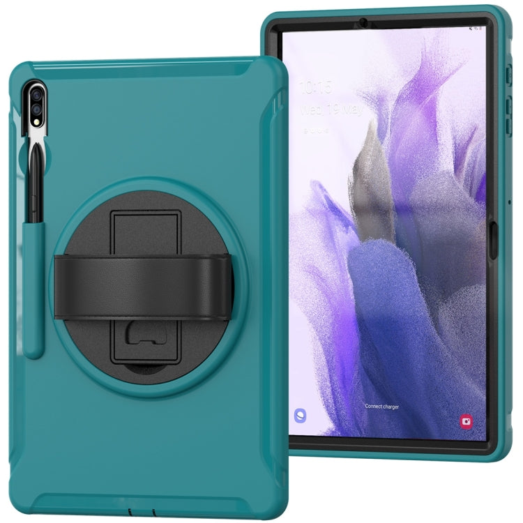 For Samsung Galaxy Tab S7 FE 12.4 inch T730 360 Degree Rotation PC+TPU Protective Cover with Holder & Hand Strap(Light Blue) - Other Galaxy Tab PC by buy2fix | Online Shopping UK | buy2fix