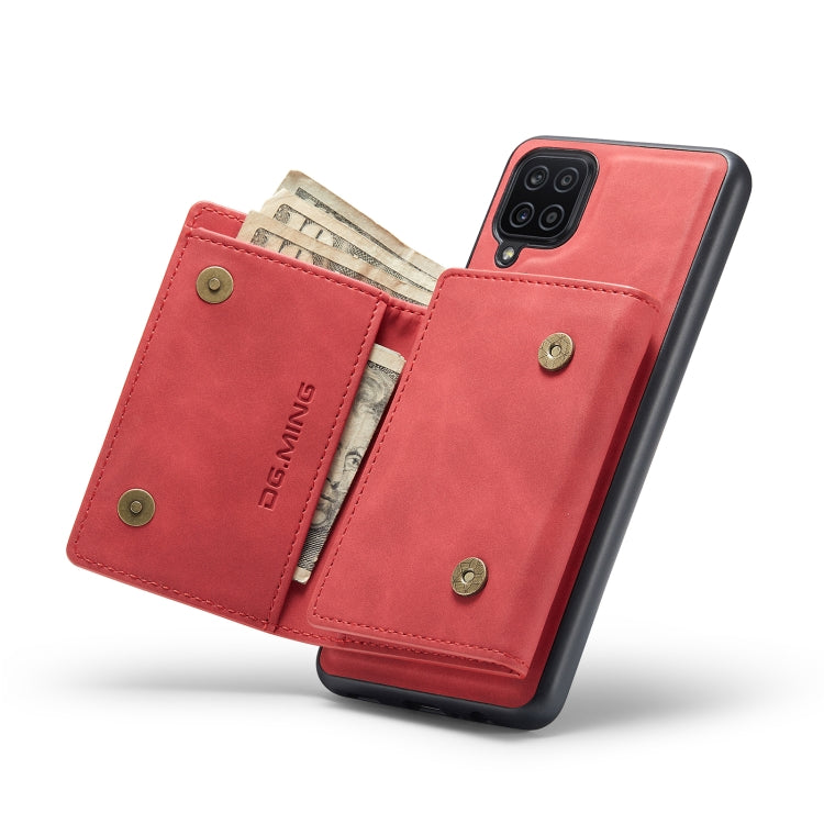 For Samsung Galaxy A12 5G DG.MING M1 Series 3-Fold Multi Card Wallet  Back Cover Shockproof Case with Holder Function(Red) - Galaxy Phone Cases by DG.MING | Online Shopping UK | buy2fix