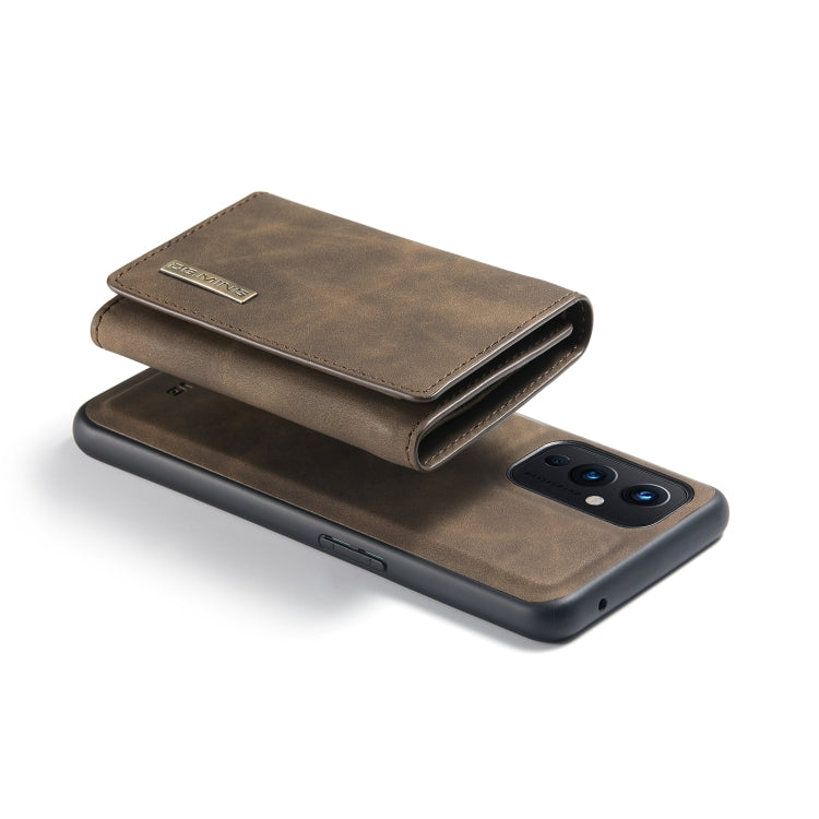 For OnePlus 9 (EU/NA) DG.MING M1 Series 3-Fold Multi Card Wallet  Back Cover Shockproof Case with Holder Function(Coffee) -  by DG.MING | Online Shopping UK | buy2fix