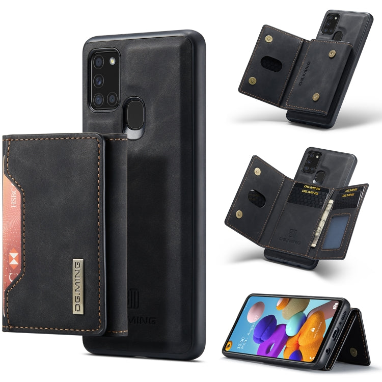 For Samsung Galaxy A21s DG.MING M2 Series 3-Fold Multi Card Bag Back Cover Shockproof Case with Wallet & Holder Function(Black) - Galaxy Phone Cases by DG.MING | Online Shopping UK | buy2fix