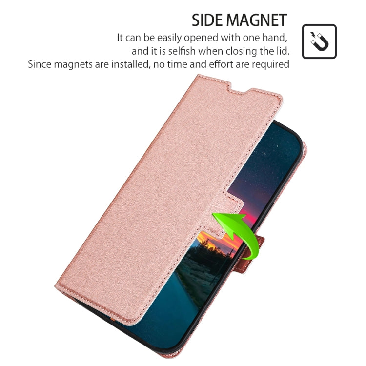 For Doogee X96 Pro Ultra-thin Voltage Side Buckle PU + TPU Horizontal Flip Leather Case with Holder & Card Slot(Rose Gold) - More Brand by buy2fix | Online Shopping UK | buy2fix