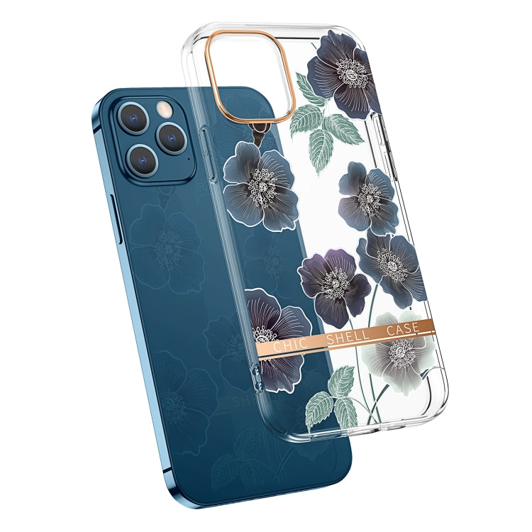 For iPhone 11 Pro High Translucent Electroplating Flower Pattern TPU + PC Shockproof Case (Cineraria) - iPhone 11 Pro Cases by buy2fix | Online Shopping UK | buy2fix