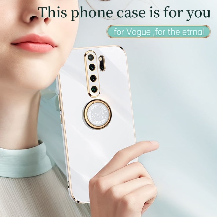 For Xiaomi Redmi Note 8 Pro XINLI Straight 6D Plating Gold Edge TPU Shockproof Case with Ring Holder(White) - Xiaomi Cases by XINLI | Online Shopping UK | buy2fix
