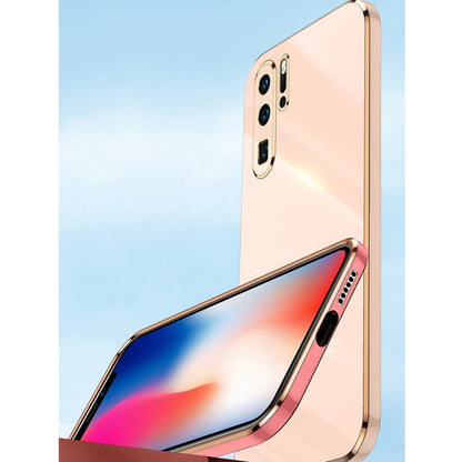 For Huawei P30 Pro XINLI Straight 6D Plating Gold Edge TPU Shockproof Case with Ring Holder(Black) - Huawei Cases by XINLI | Online Shopping UK | buy2fix