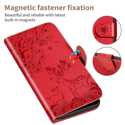 For Xiaomi Mi 11 Sika Deer Embossing Pattern Horizontal Flip PU Leather Case with Holder & Card Slot & Wallet & Photo Frame(Red) - Xiaomi Cases by buy2fix | Online Shopping UK | buy2fix