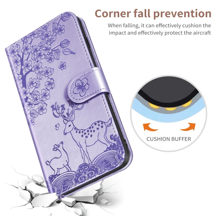 For Xiaomi Mi 11 Lite Sika Deer Embossing Pattern Horizontal Flip PU Leather Case with Holder & Card Slot & Wallet & Photo Frame(Purple) - Xiaomi Cases by buy2fix | Online Shopping UK | buy2fix