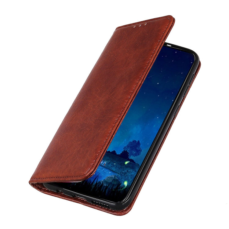 For OPPO A16 Magnetic Crazy Horse Texture Horizontal Flip Leather Case with Holder & Card Slots & Wallet(Brown) - OPPO Cases by buy2fix | Online Shopping UK | buy2fix