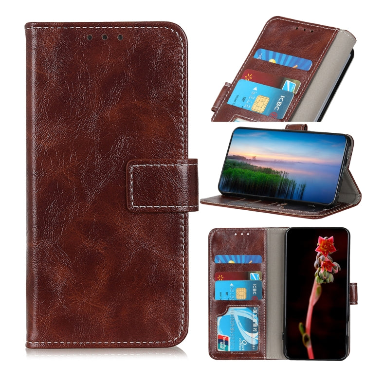 For OPPO A16 Retro Crazy Horse Texture Horizontal Flip Leather Case with Holder & Card Slots & Photo Frame & Wallet(Brown) - OPPO Cases by buy2fix | Online Shopping UK | buy2fix