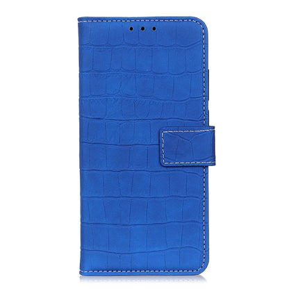 For OPPO A16 Magnetic Crocodile Texture Horizontal Flip Leather Case with Holder & Card Slots & Wallet(Blue) - OPPO Cases by buy2fix | Online Shopping UK | buy2fix