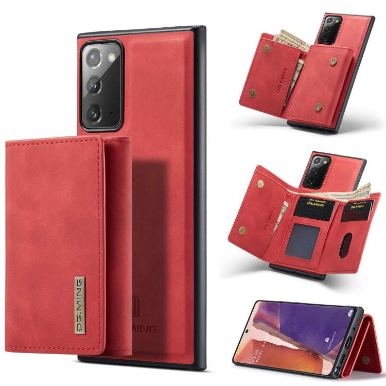 For Samsung Galaxy Note20 DG.MING M1 Series 3-Fold Multi Card Wallet  Back Cover Shockproof Case with Holder Function(Red) - Galaxy Phone Cases by DG.MING | Online Shopping UK | buy2fix