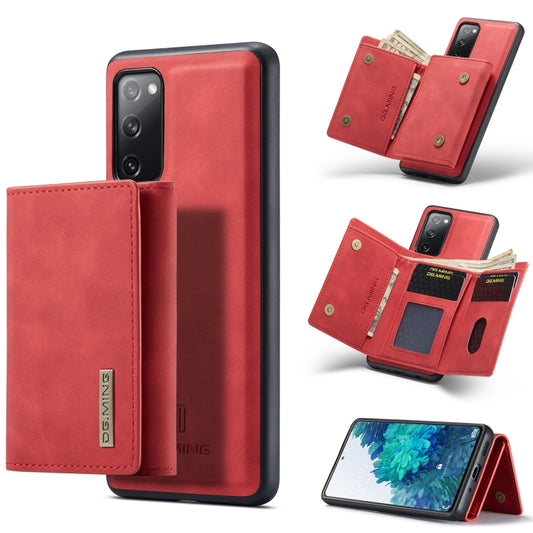 For Samsung Galaxy S20 FE DG.MING M1 Series 3-Fold Multi Card Wallet  Back Cover Shockproof Case with Holder Function(Red) - Galaxy S20 FE Cases by DG.MING | Online Shopping UK | buy2fix