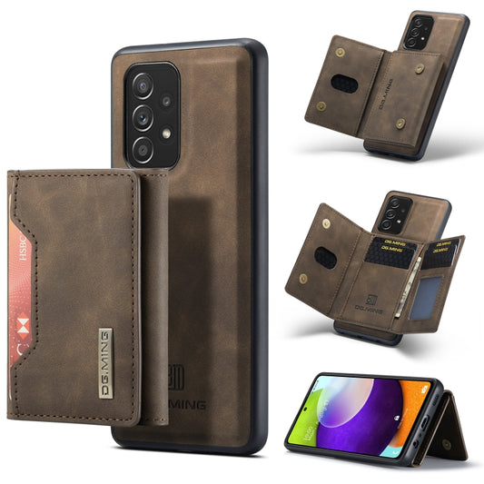 For Samsung Galaxy A52 5G / 4G DG.MING M2 Series 3-Fold Multi Card Bag + Back Cover Shockproof Case with Wallet & Holder Function(Coffee) - Galaxy Phone Cases by DG.MING | Online Shopping UK | buy2fix