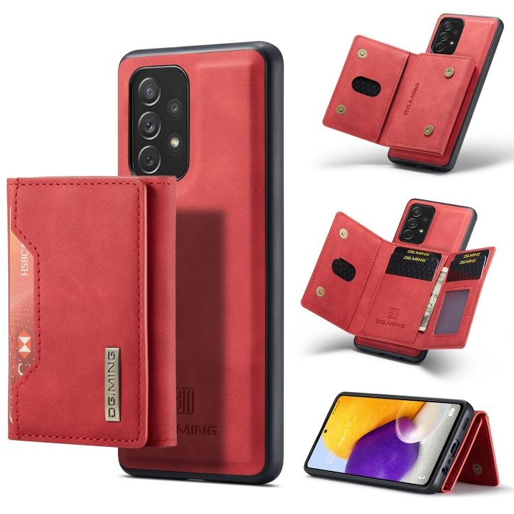 For Samsung Galaxy A72 5G / 4G DG.MING M2 Series 3-Fold Multi Card Bag Back Cover Shockproof Case with Wallet & Holder Function(Red) - Galaxy Phone Cases by DG.MING | Online Shopping UK | buy2fix