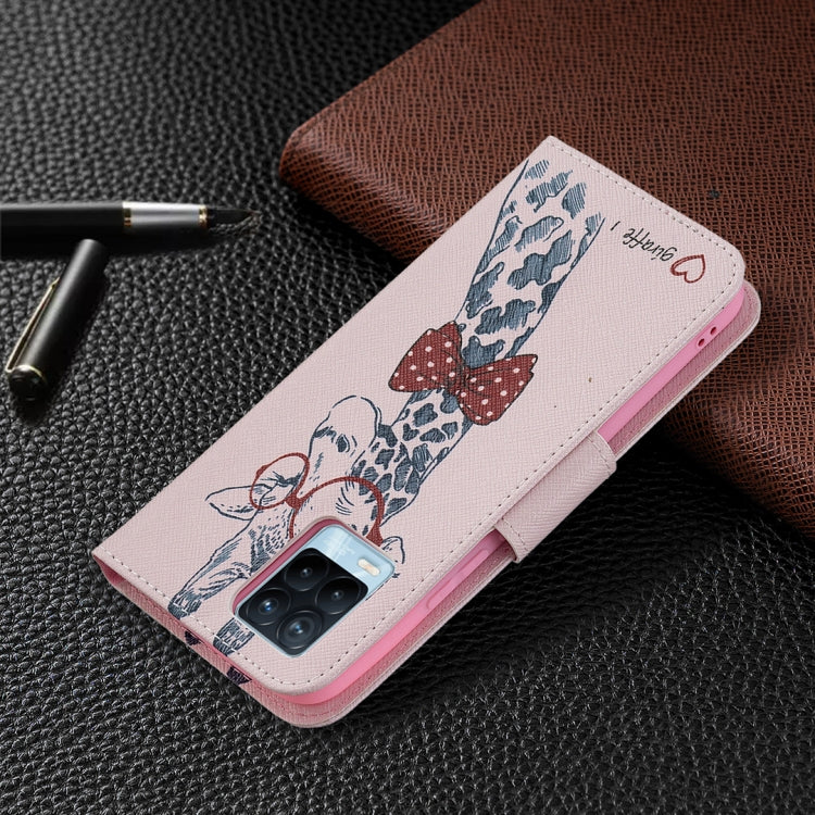 For OPPO Realme 8 / Realme 8 Pro Colored Drawing Pattern Horizontal Flip Leather Case with Holder & Card Slots & Wallet(Deer) - Realme Cases by buy2fix | Online Shopping UK | buy2fix