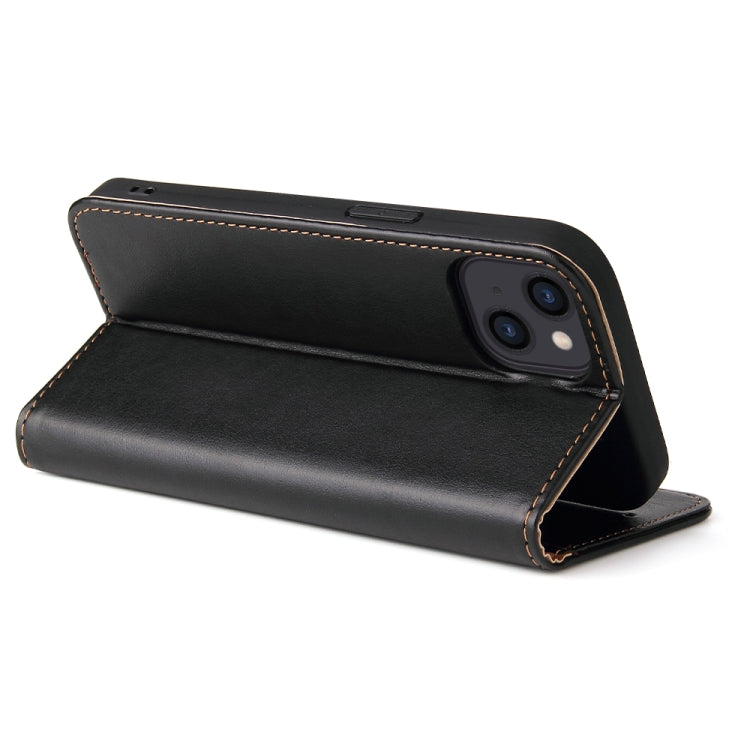 For iPhone 13 Fierre Shann PU Leather Texture Horizontal Flip Leather Case with Holder & Card Slots & Wallet(Black) - iPhone 13 Cases by FIERRE SHANN | Online Shopping UK | buy2fix