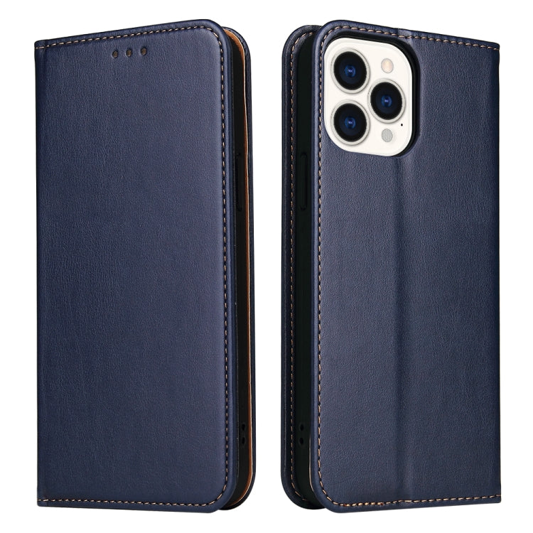 For iPhone 13 Pro Fierre Shann PU Leather Texture Horizontal Flip Leather Case with Holder & Card Slots & Wallet (Blue) - iPhone 13 Pro Cases by FIERRE SHANN | Online Shopping UK | buy2fix