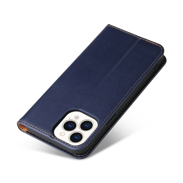 For iPhone 13 Pro Fierre Shann PU Leather Texture Horizontal Flip Leather Case with Holder & Card Slots & Wallet (Blue) - iPhone 13 Pro Cases by FIERRE SHANN | Online Shopping UK | buy2fix