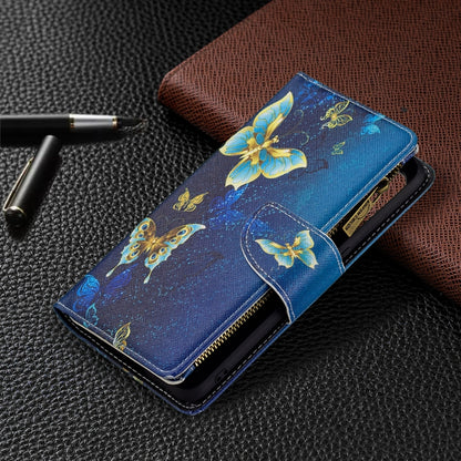 For OPPO Reno5 5G Colored Drawing Pattern Zipper Horizontal Flip Leather Case with Holder & Card Slots & Wallet(Gold Butterfly) - OPPO Cases by buy2fix | Online Shopping UK | buy2fix