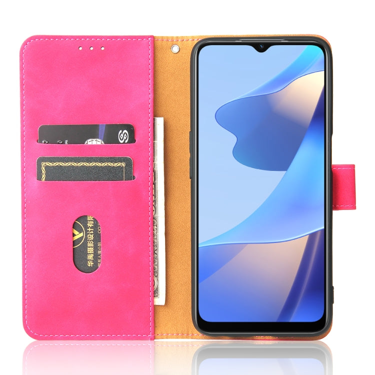 For OPPO A16 Solid Color Skin Feel Magnetic Buckle Horizontal Flip Calf Texture PU Leather Case with Holder & Card Slots & Wallet(Rose Gold) - OPPO Cases by buy2fix | Online Shopping UK | buy2fix