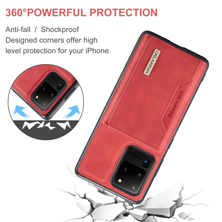 For Samsung Galaxy S20 Ultra DG.MING M2 Series 3-Fold Multi Card Bag Back Cover Shockproof Case with Wallet & Holder Function(Red) - Galaxy Phone Cases by DG.MING | Online Shopping UK | buy2fix