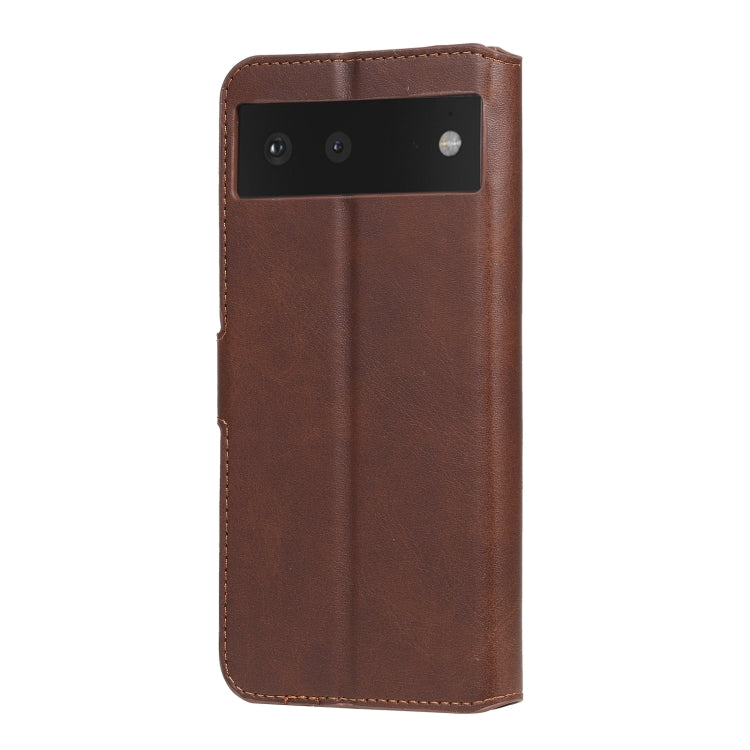 Classic Calf Texture PU + TPU Horizontal Flip Leather Case with Holder & Card Slots & Wallet For Google Pixel 6(Brown) - Google Cases by buy2fix | Online Shopping UK | buy2fix