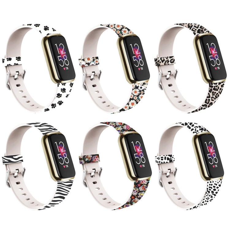 For Fitbit Luxe Special Edition Printing Silicone Watch Band, Size: S(Feet) - Watch Bands by buy2fix | Online Shopping UK | buy2fix